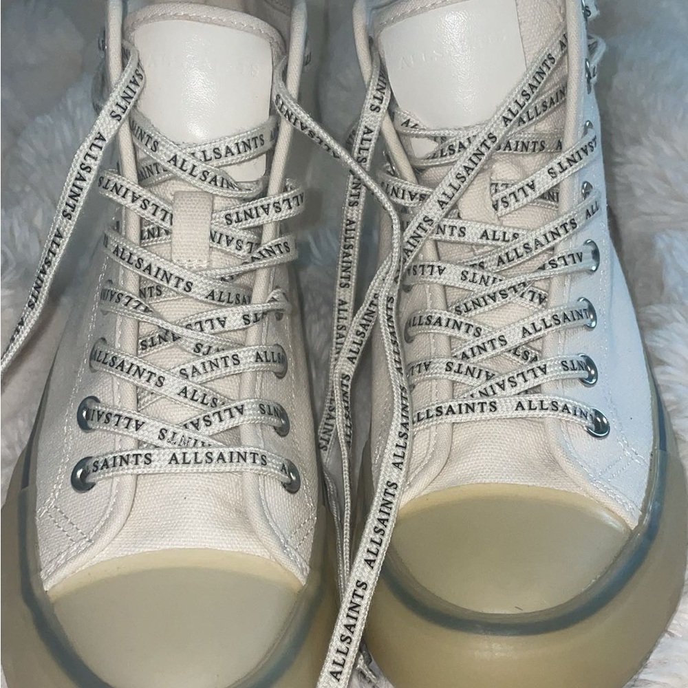 All Saints Off-White High-Top Sneakers